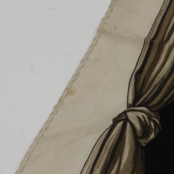 HERMES Carre 90 ETRIERS Scarf Shawl Gold Black Silk - Picture 9 of 11